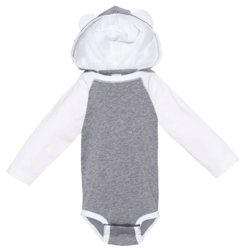 Infant Fine Jersey Character Hooded Long Sleeve Bodysuit with Ears Thumbnail